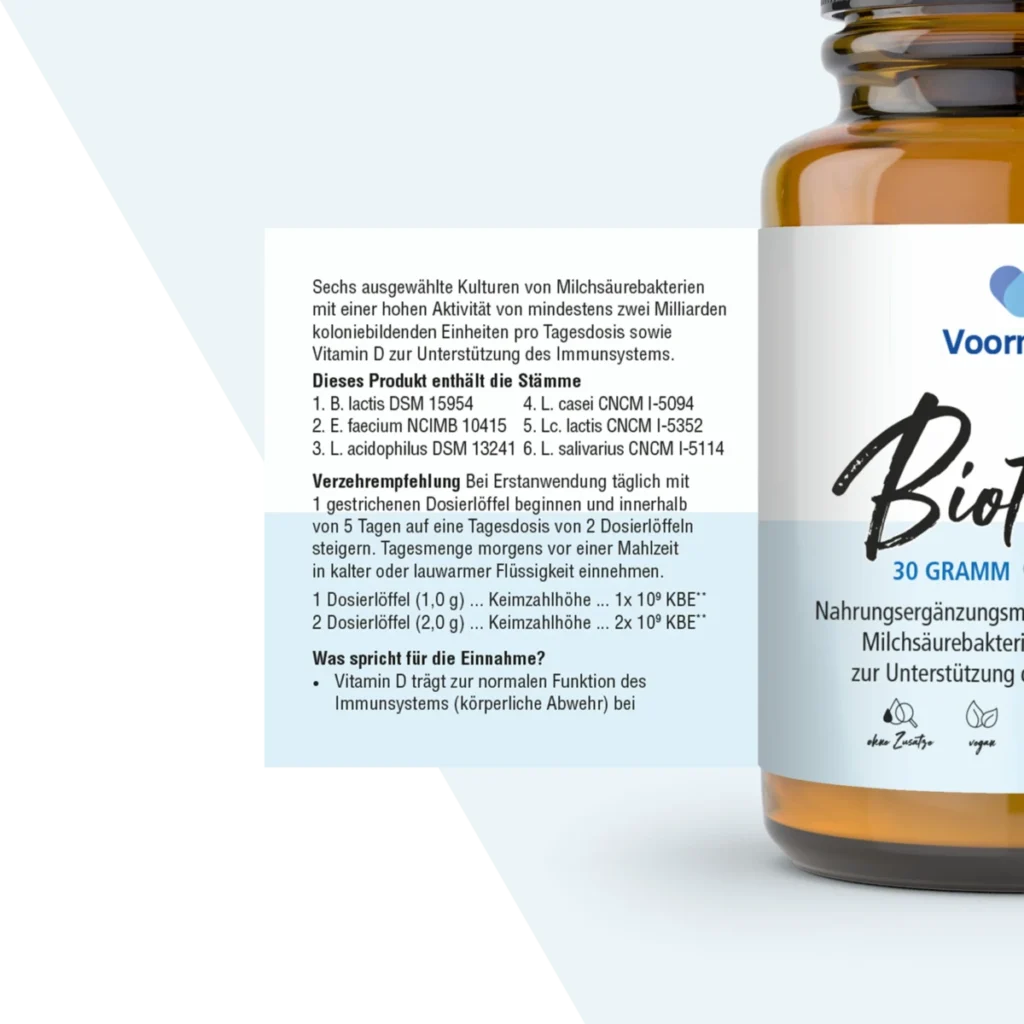 Das Nahrungsergänzungsmittel Biotic 6 in einer Dose. Ideale Unterstützung der Darmflora während einer Antibiose.