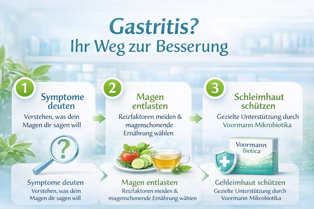 Drei Schritte zur Linderung von Gastritis – Symptome verstehen, Magen entlasten, Schleimhaut schützen