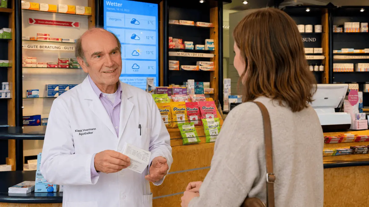 Apotheker Klaus Voormann berät Patienten bei stressbedingten Darmbeschwerden – Martin-Luther-Apotheke Hamm